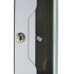 Cerradura españoleta para mueble metálico, acabado gris