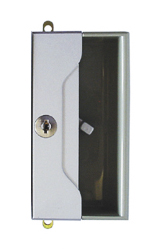 Cerradura españoleta para mueble metálico, acabado gris