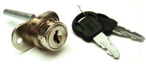 Cerradura y cilindro con perno giratorio, acabado NÍQUEL