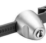 Cerradura p/dos puertas de cristal corredizas,  acab. aluminio