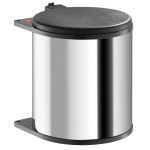 Bote basurero BIG BOX de 15 L, redondo Ø 284 mm, acero cromado, tapa café