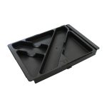 Charola ajustable, organizador de cajón de oficina, color negro.