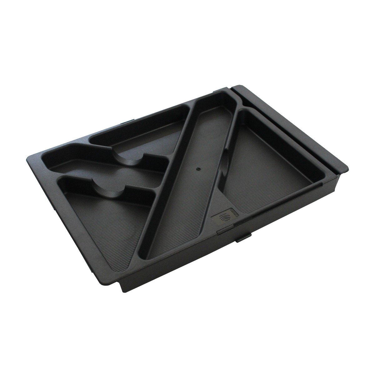 Charola ajustable, organizador de cajón de oficina, color negro.