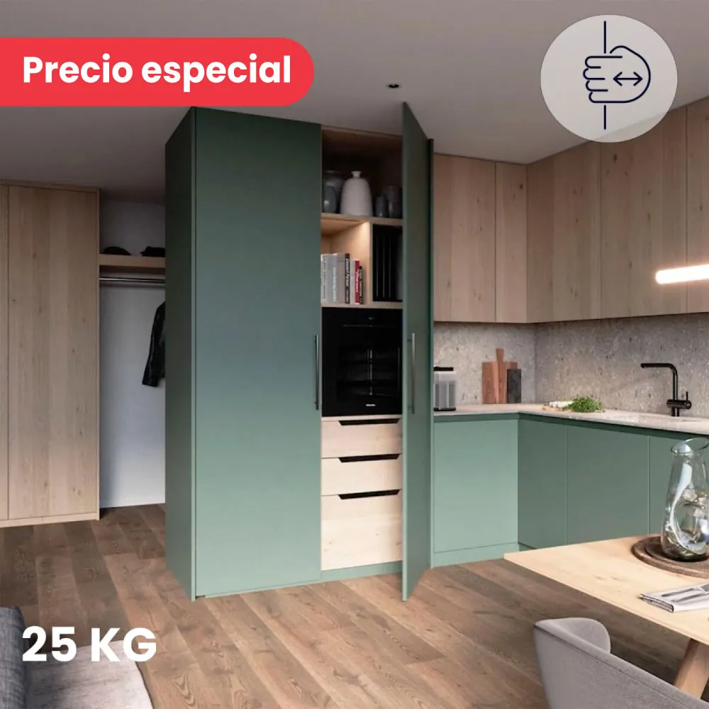 Sistema corredizo CONCEPTA 3 PULL capacidad de carga 25 kg para puertas de madera abatibles e insertables con jaladera