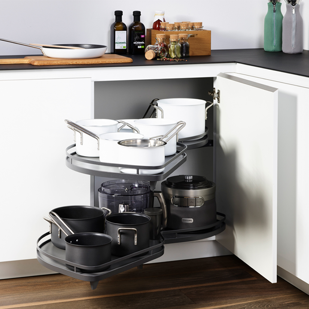 Extraíble de cocina para mueble en esquina LEMANS II STYLE, acabado antracita