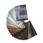 Cadena de muestras de laminados metálicos DecoMetal®, de 88 x 127 mm