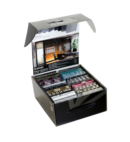 Caja con muestrarios de paneles translúcidos BENCORE